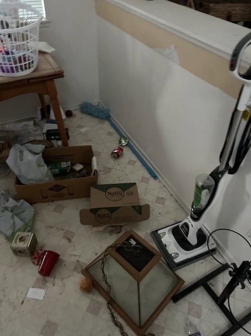 Inside view of a neglected home in Southern California before being purchased as-is by Exclusive SoCal Home Buyers.