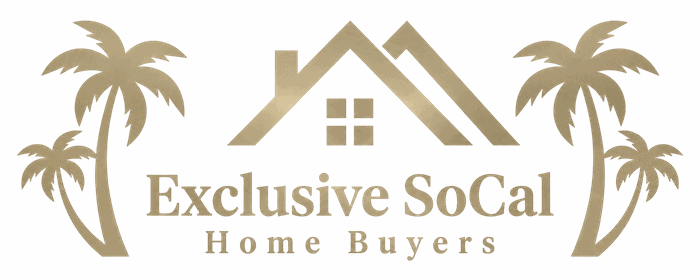 Exclusive SoCal Home Buyers Logo emphasizing peaceful home living with SoCal palm trees and a transparent background.